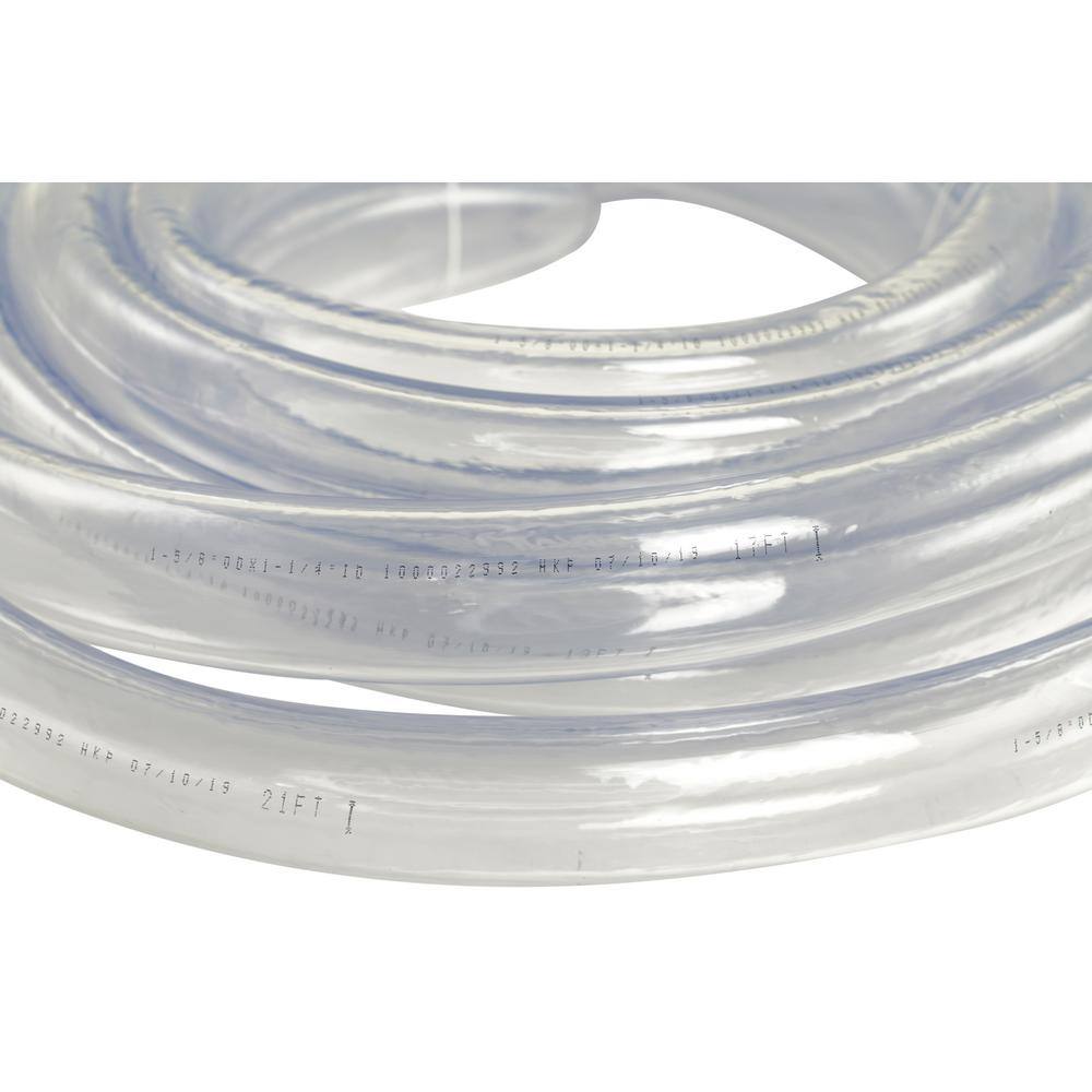 1-5/8 in. O.D. x 1-1/4 in. I.D. x 25 ft. PVC Clear Vinyl Tube - Hercitys