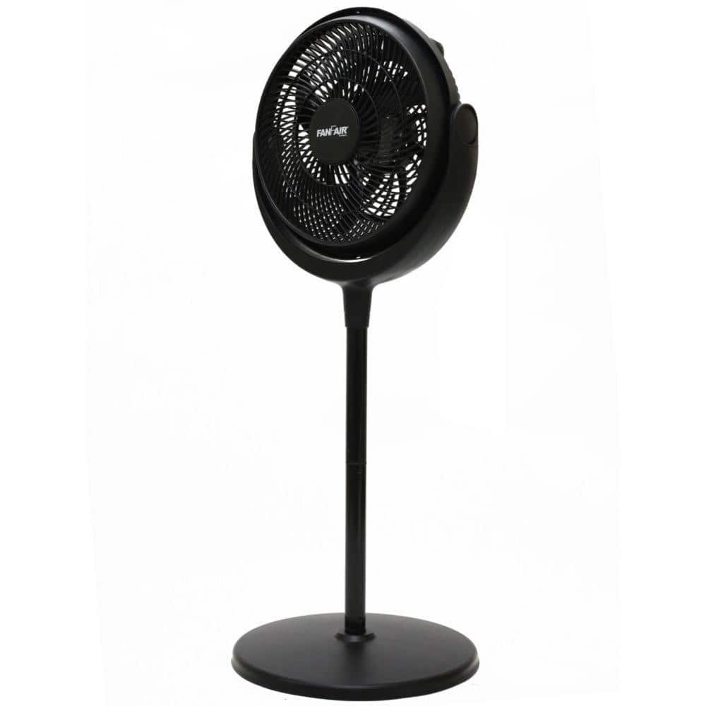 12 in. 3 in 1 High Performance Portable Pedestal Fan in Black - Hercitys