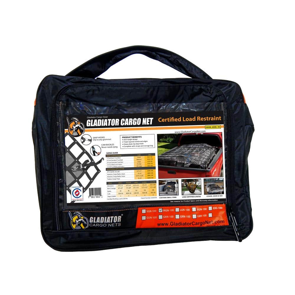 4.75 ft. x 6 ft. Small Heavy-Duty Adjustable Cargo Net Hardware Included - Hercitys