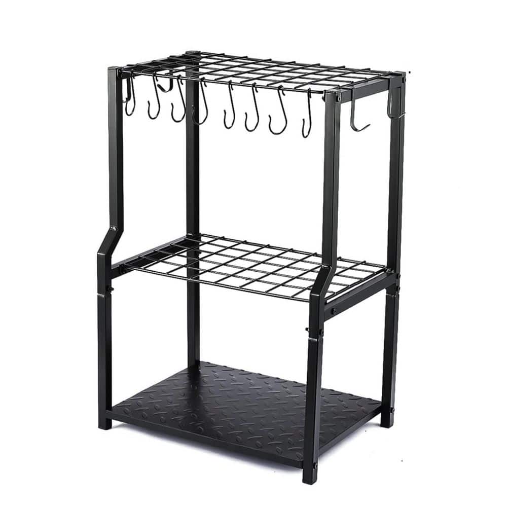 17 in. x 27 in. H Black Garden Tool Organizer Heavy Duty with Shed Hooks for Long Handle Tools (1-Pack) - Hercitys