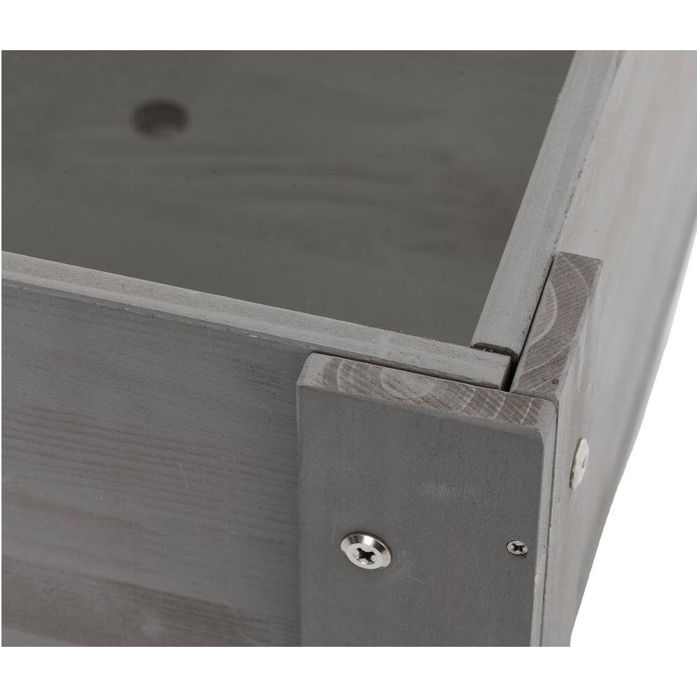 31 in. x 31 in. x 16 in. Grey Wood Raised Garden Bed with Legs, Elevated Wooden Planter Box, Safe Water-Based Coating - Hercitys