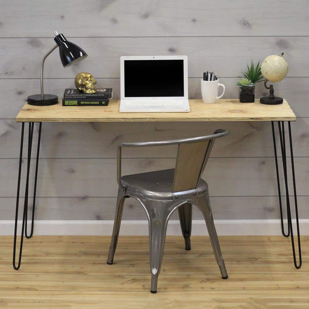 28 in. Black Steel 2-Rod Hairpin Leg (4-Pack) - Hercitys