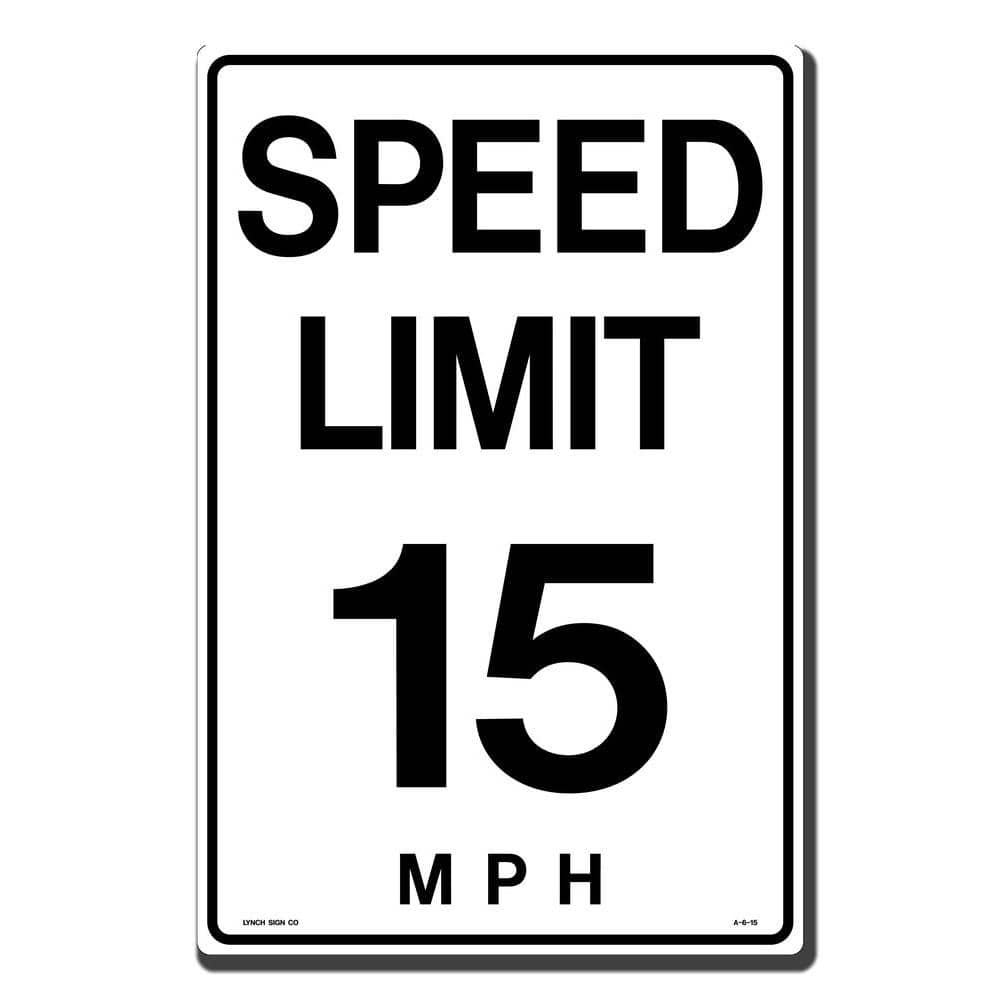 12 in. x 18 in. Speed Limit 15 M.P.H. Sign Printed on More Durable, Thicker, Longer Lasting Styrene Plastic - Hercitys