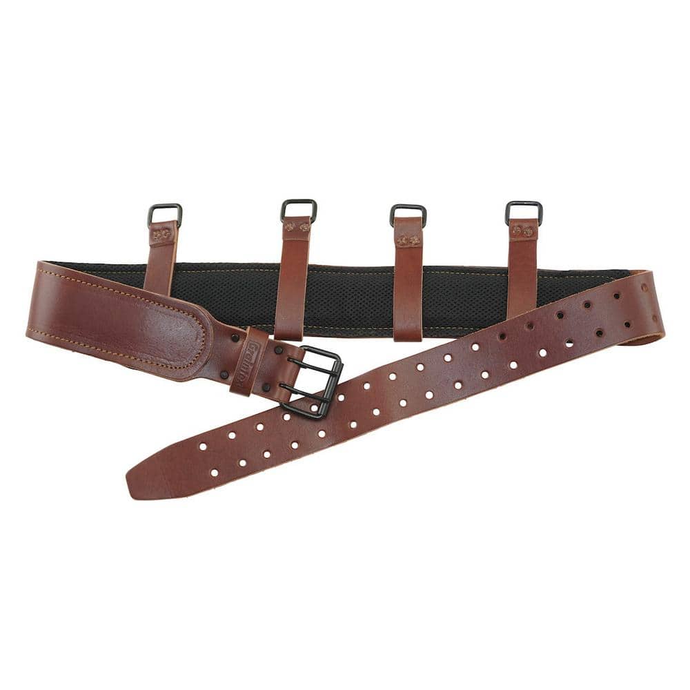 3 in. Brown Ambassador Series Leather Belt w/Suspender Hooks - Hercitys