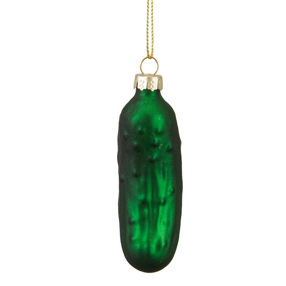 3.25 in. Green Holiday Collections Christmas Pickle Glass Holiday Ornament - Hercitys