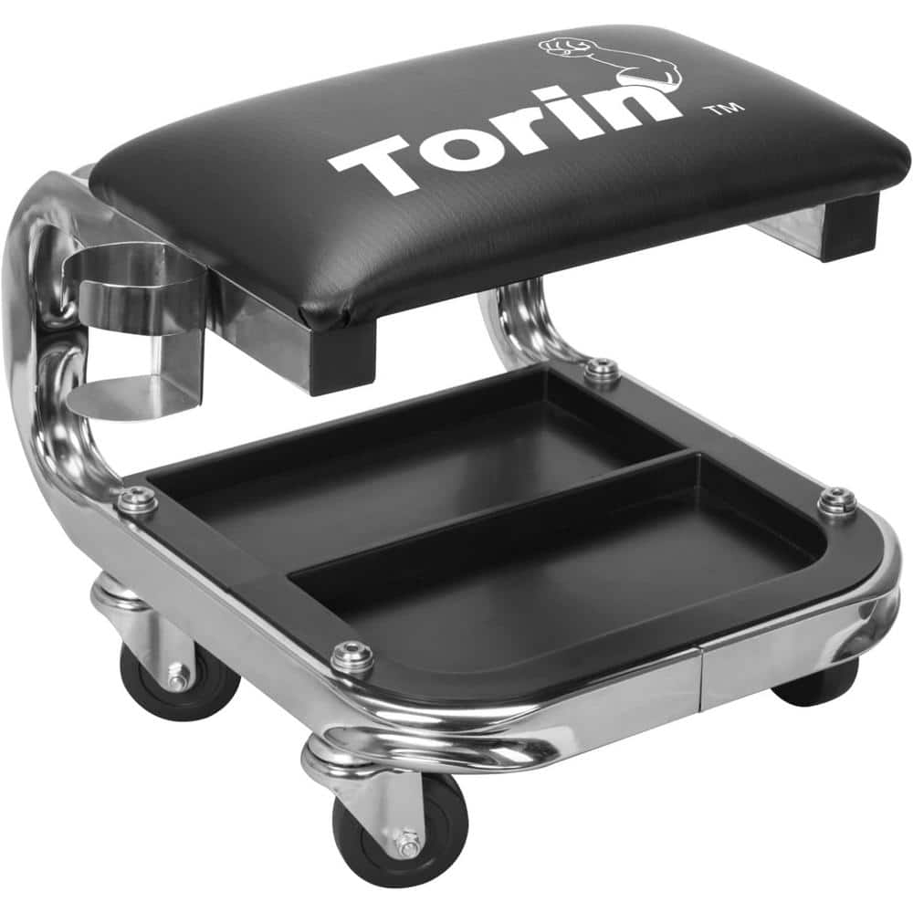 400 lbs. 15.8 in. Rolling Mechanic Creeper Seat with Tool Tray and Cup Holder - Hercitys
