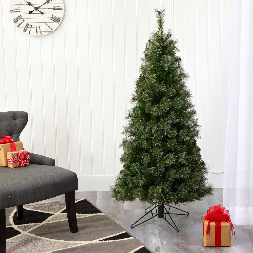 5 ft. Pre-lit Cashmere Slim Artificial Christmas Tree with 250 Warm White Lights - Hercitys