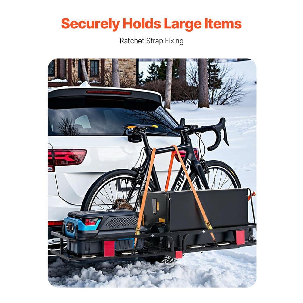 53 in. x 19 in. x 5 in. Hitch Cargo Carrier 500 lbs. Capacity Hitch Cargo Carrier with Hitch Stabilizer , Ratchet Straps - Hercitys