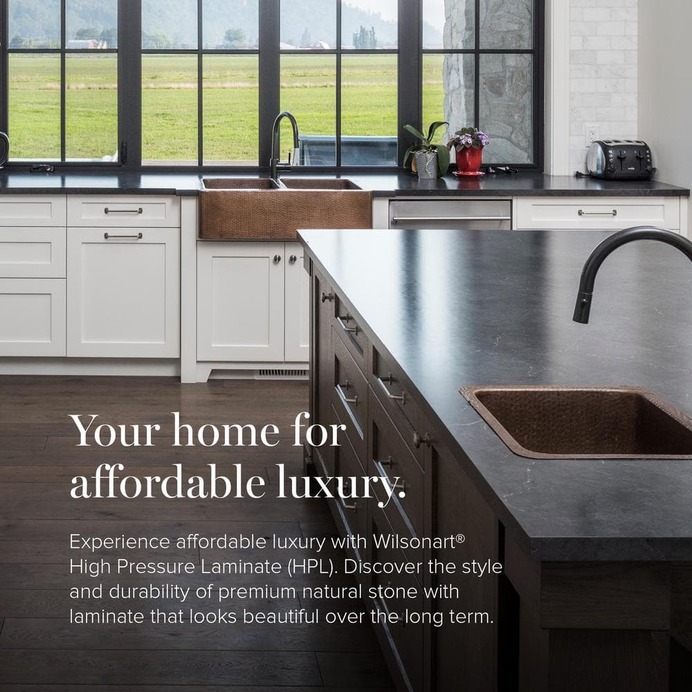 4 ft. x 8 ft. Laminate Sheet in Black Alicante with Premium Textured Gloss Finish - Hercitys