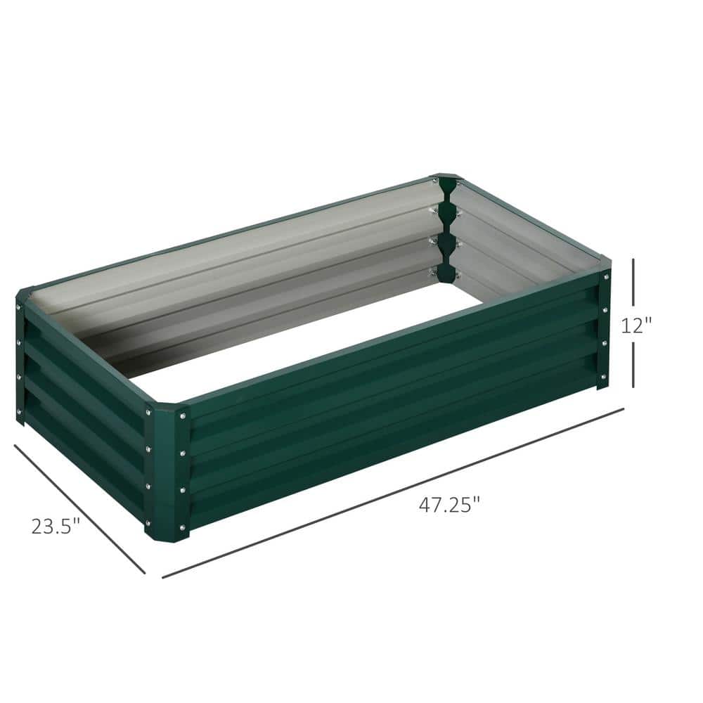 4 ft. x 2 ft. x 1 ft. Green Steel Raised Garden Bed Box - Hercitys