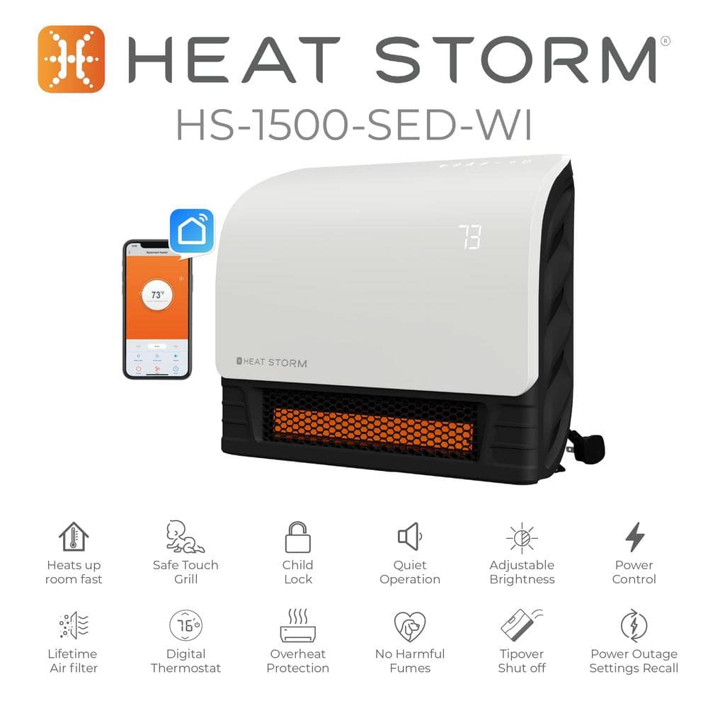 1500-Watt Sedona WiFi Enabled Infrared Electric Wall Heater, - Hercitys