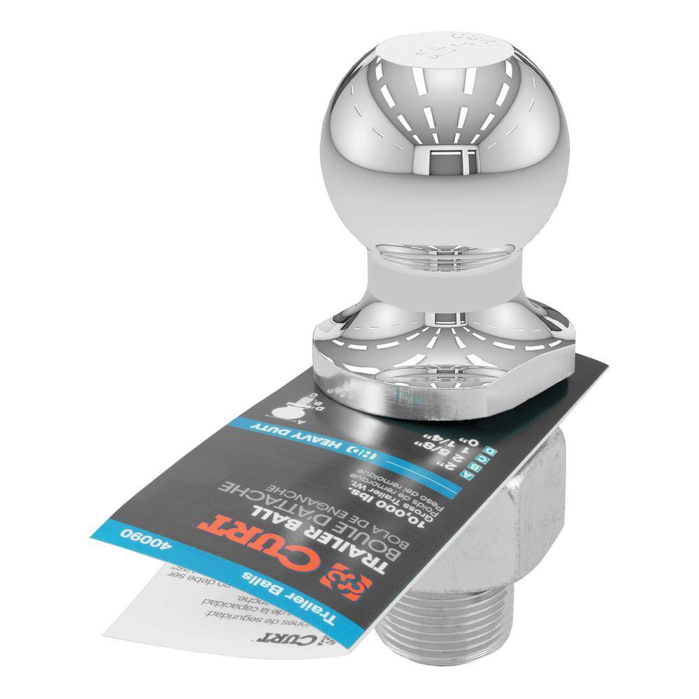 2″ Trailer Hitch Tow Ball (1-1/4″ x 2-5/8″ Shank, 10,000 lbs., Chrome) - Hercitys