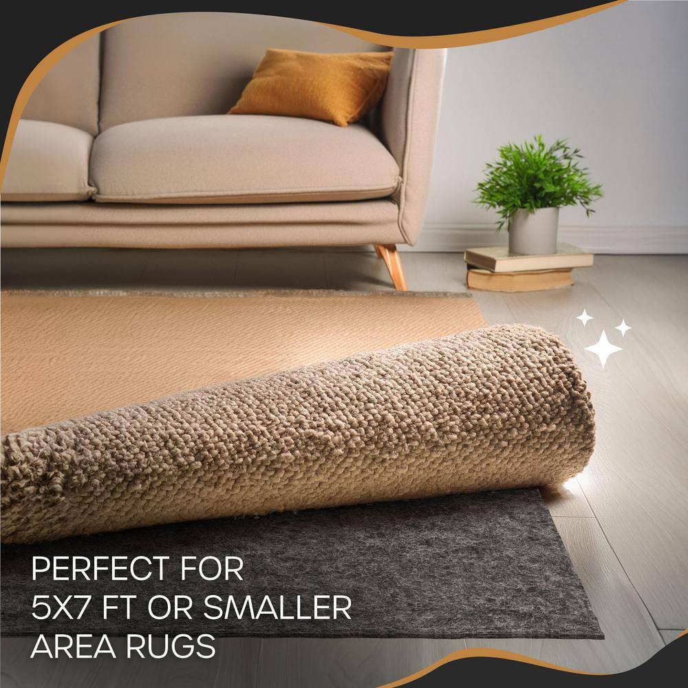 5 ft. x 7 ft. TPO Coated Felt Non-Slip Rug Pad – 1/4 in.Thick - Hercitys