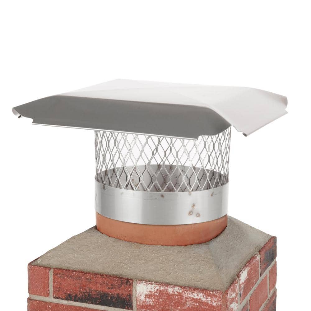 10 in. Round Slip-In Welded Leg Single Flue Chimney Cap in Stainless Steel - Hercitys