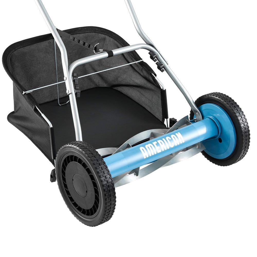 18 in. 5-Blade Manual Walk Behind Reel Lawn Mower Includes Grass Catcher - Hercitys