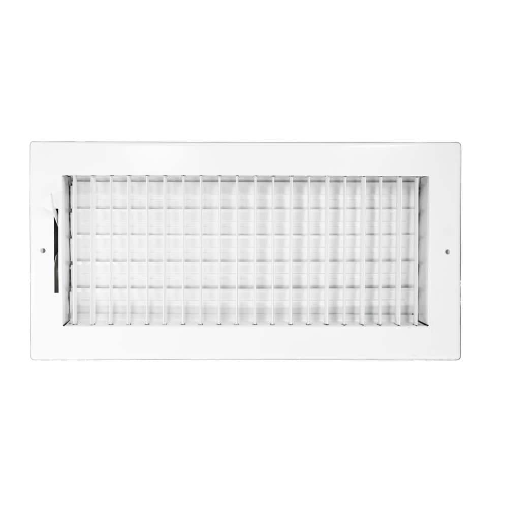 14 in x 6 in Adjustable, Single Deflection, 1 Way Supply Register for Duct Opening 14 in W x 6 in H - Hercitys