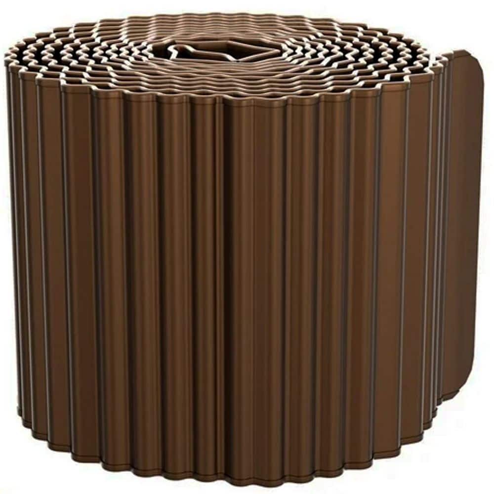 20 ft. x 6 in. Corrugated Metal Garden Edging Bronze Durable Stylish Versatile Landscape Border for Lawn Flower Bed - Hercitys