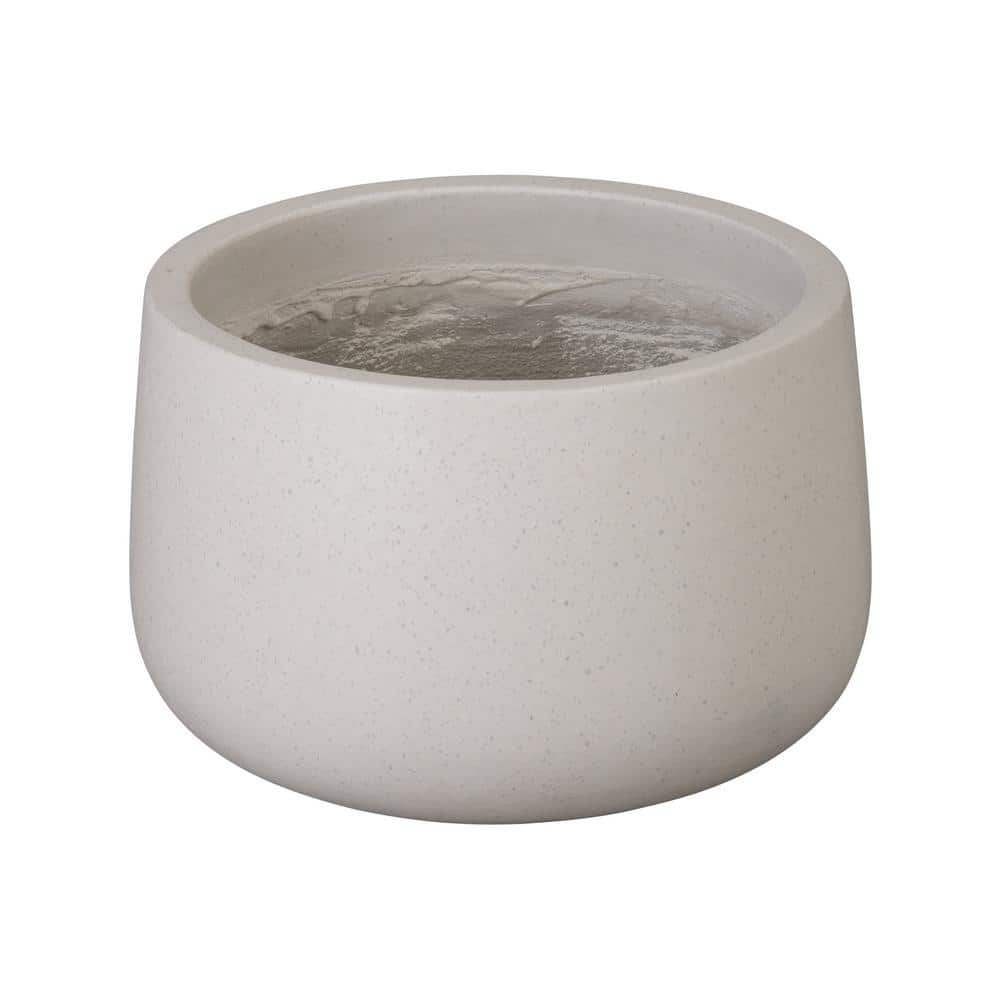 19.5 in. L x 13 in. H White Terrazzo Round Planter - Hercitys