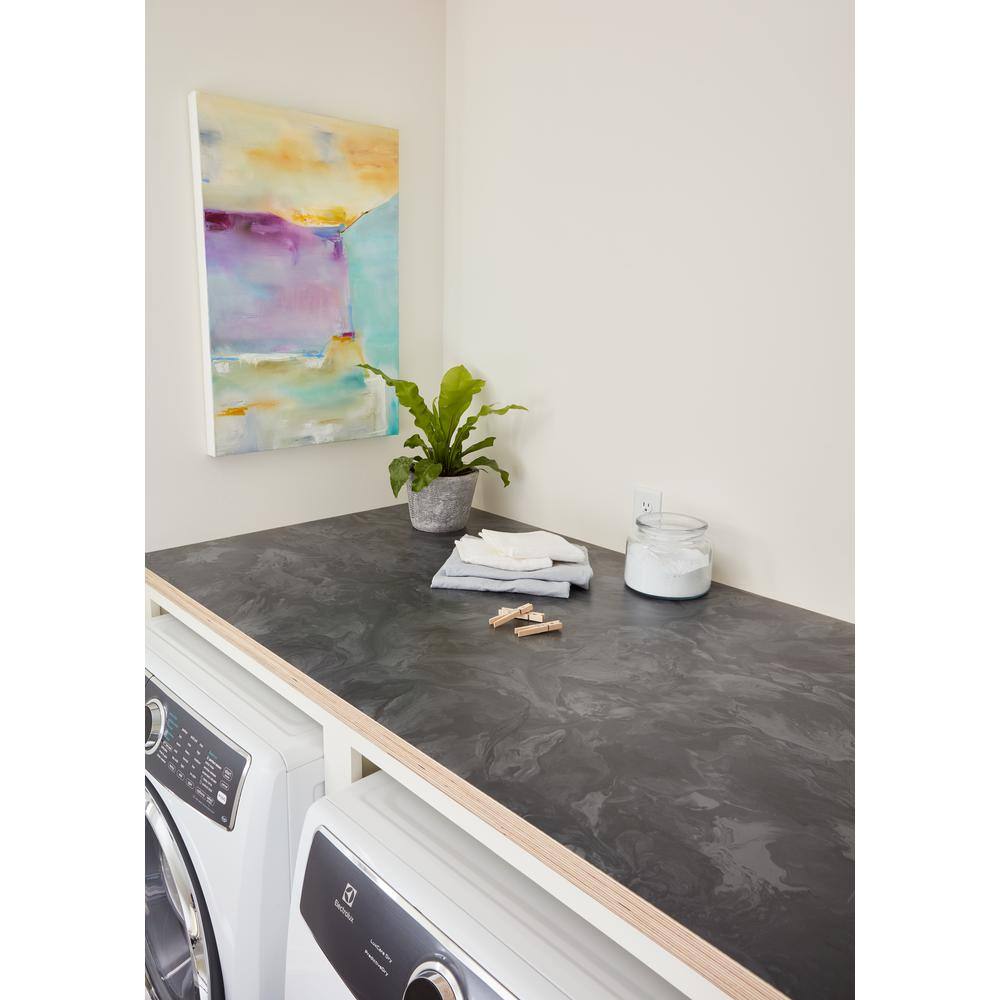 5 ft. x 12 ft. Laminate Sheet in 180fx Marbled Gray with SatinTouch Finish - Hercitys