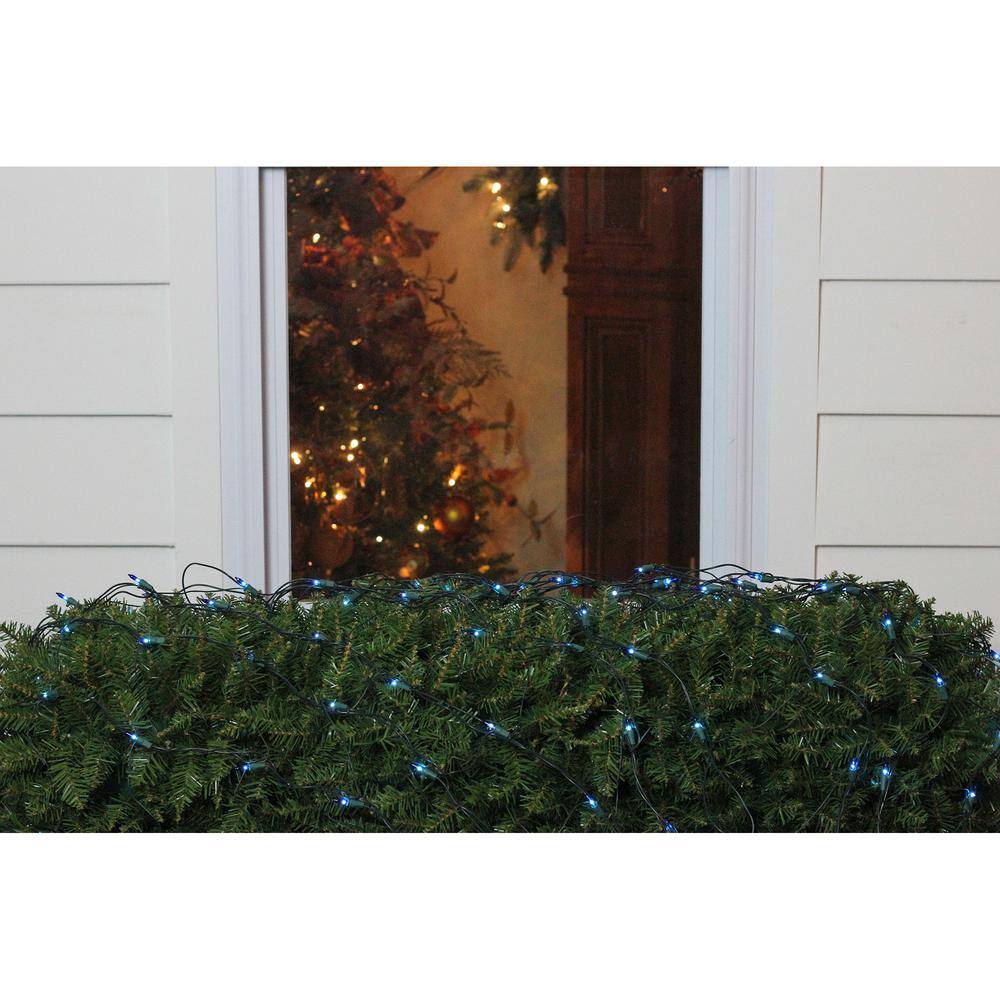 4 ft. x 6 ft. Blue Mini Net Style Christmas Lights with Green Wire - Hercitys