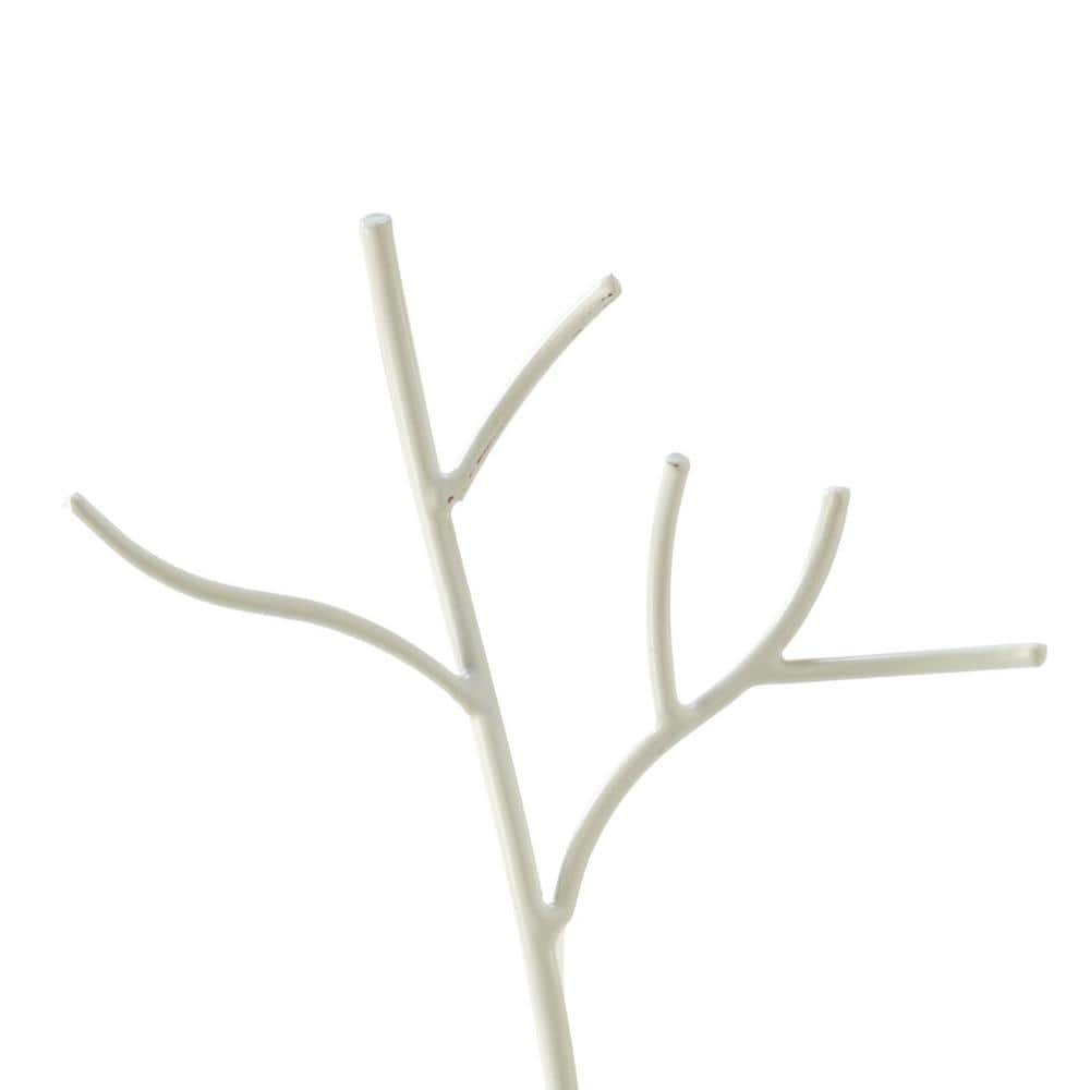 25 in. White Metal Ornament Tree with Hanging Branches - Hercitys