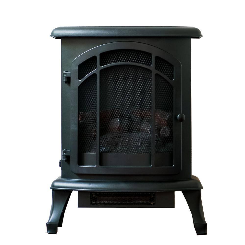 18.5 in. W Freestanding Portable Indoor ABS/Metal Electric Fireplace Stove in Black - Hercitys