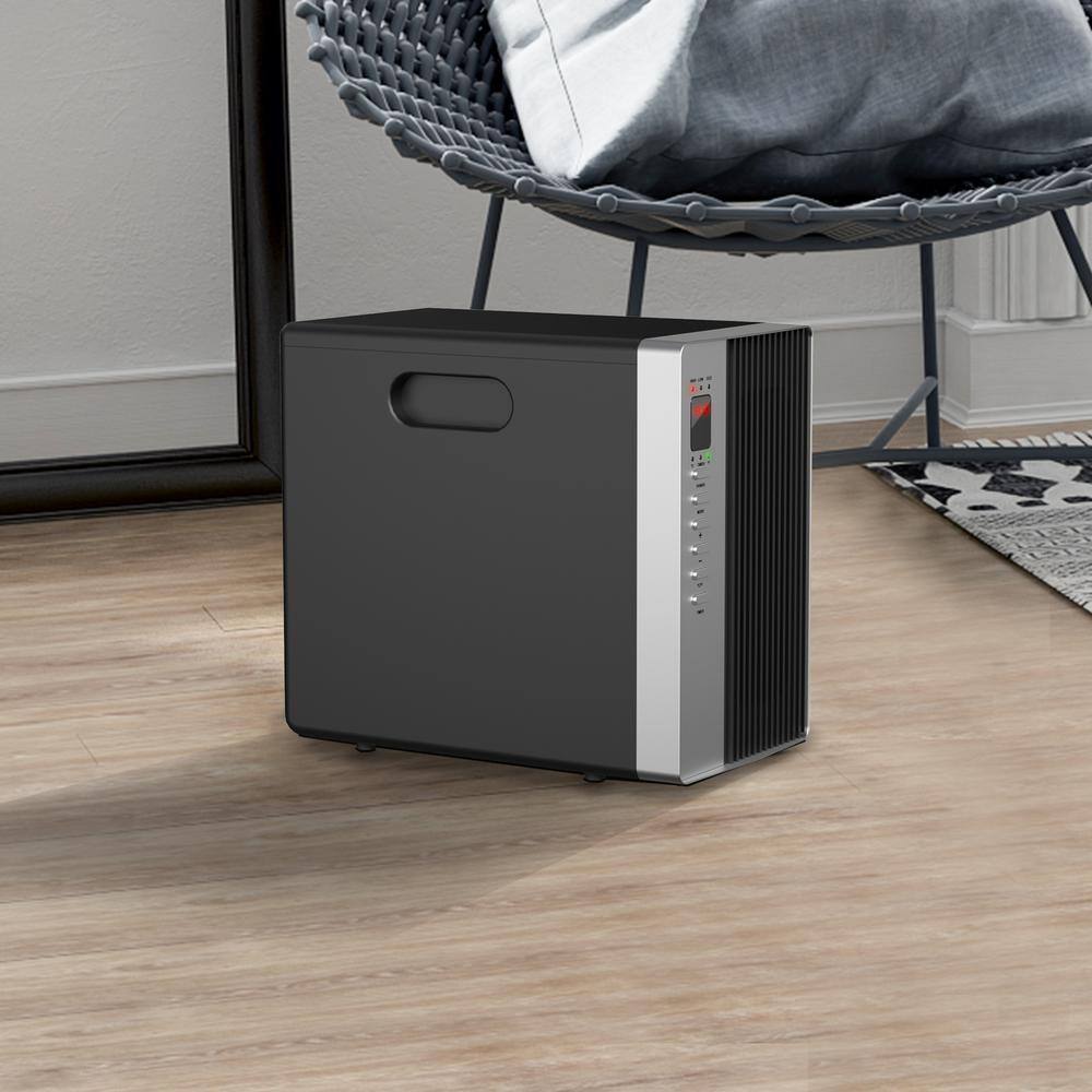 1500-Watt Black Cabinet Electric 3 qt. Convection/Radiant Heater with Remote Control - Hercitys