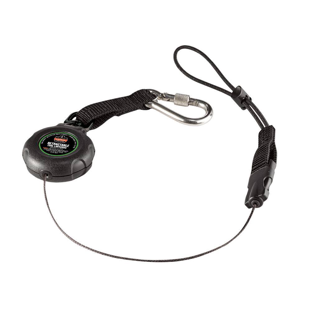 2lb Squids 3001 Standard Black Retractable Single Carabiner with loop end - Hercitys