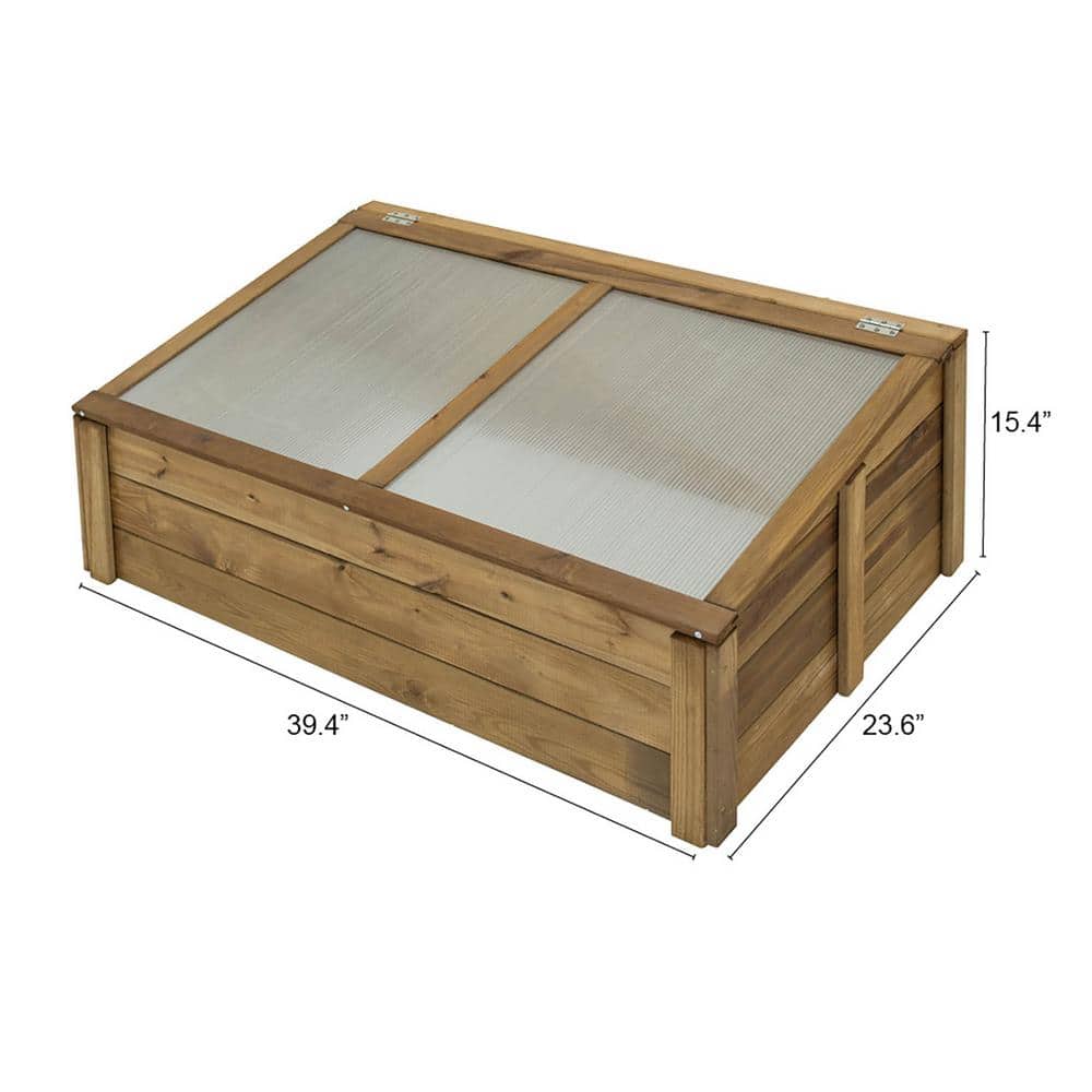 39.4 in.W x 23.6 in. D x 15.4 in. H Wooden Cold Frame - Hercitys