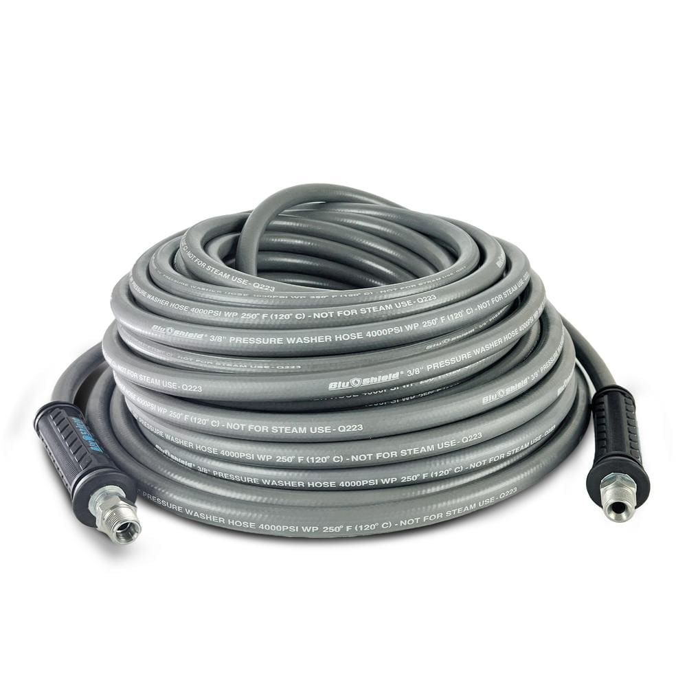 3/8 in. x 100 ft. 4000 PSI Rubber Pressure Washer Hose, Non-Marking - Hercitys