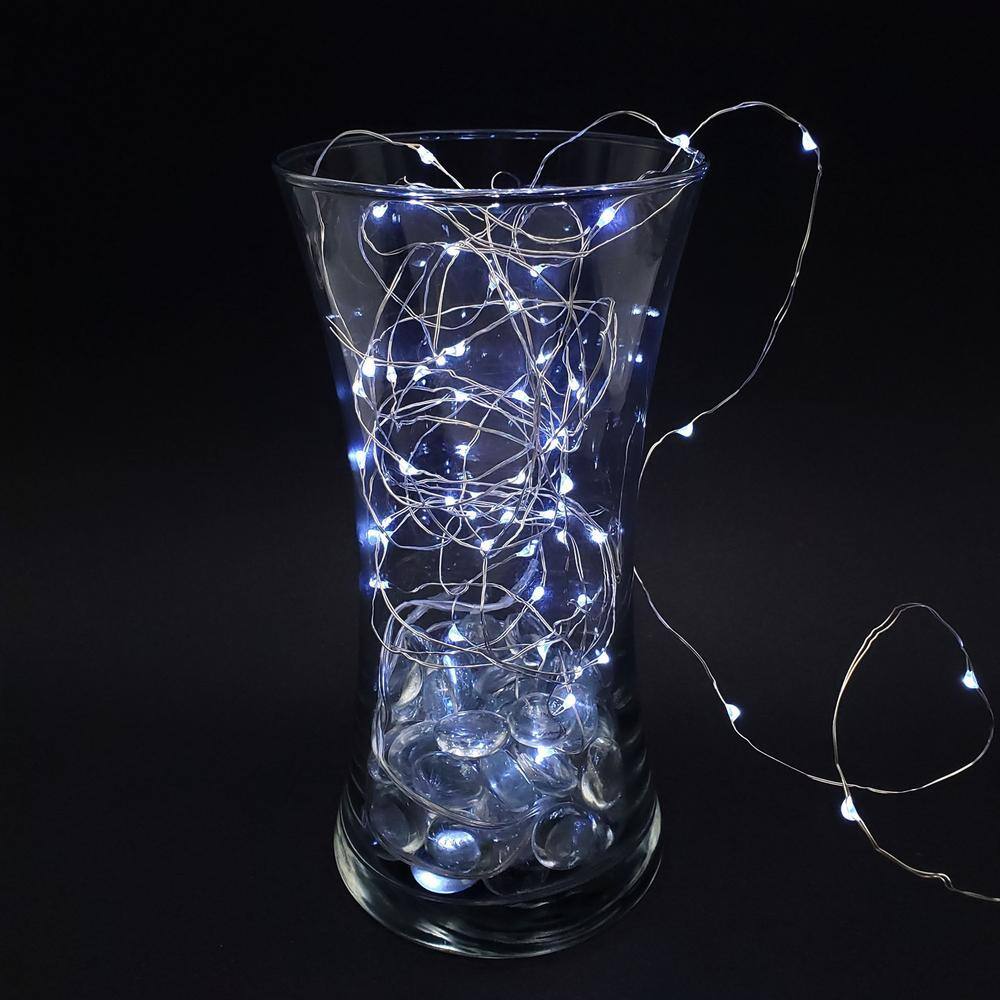 20-Light Bulb LED Cool White Battery Operated Fairy String Lights (Set of 6) - Hercitys