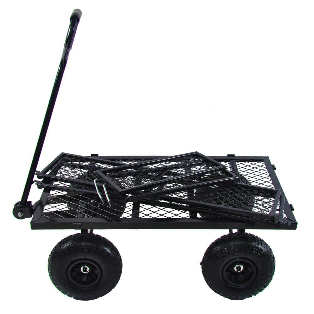 3.5 cu. ft. Metal Garden Cart, Black - Hercitys