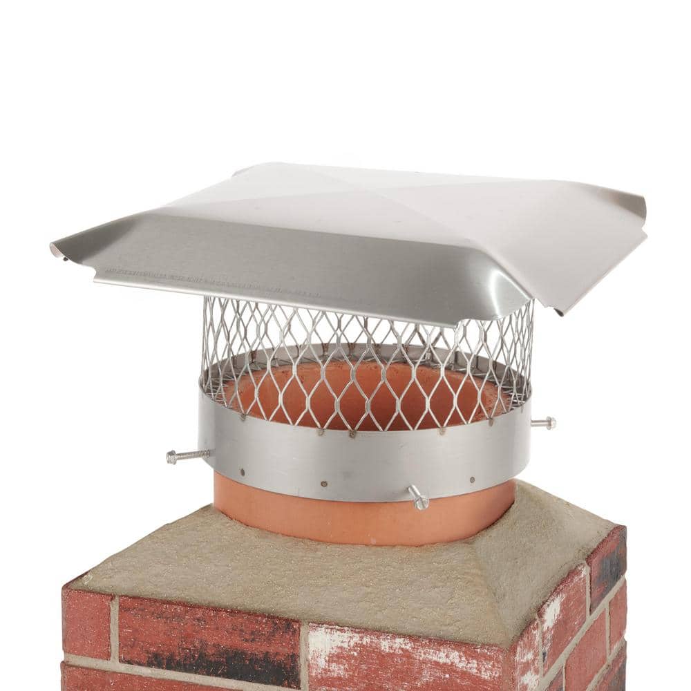 10 in. Round Bolt-On Single Flue Chimney Cap in Stainless Steel - Hercitys
