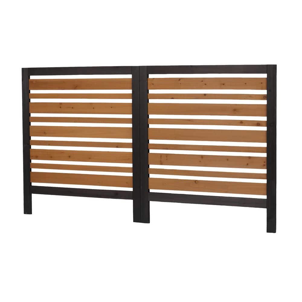 42 in. H Wood Garden Fence, 2-Panel Privacy Panels in Gold, Backyard Garden Patio - Hercitys