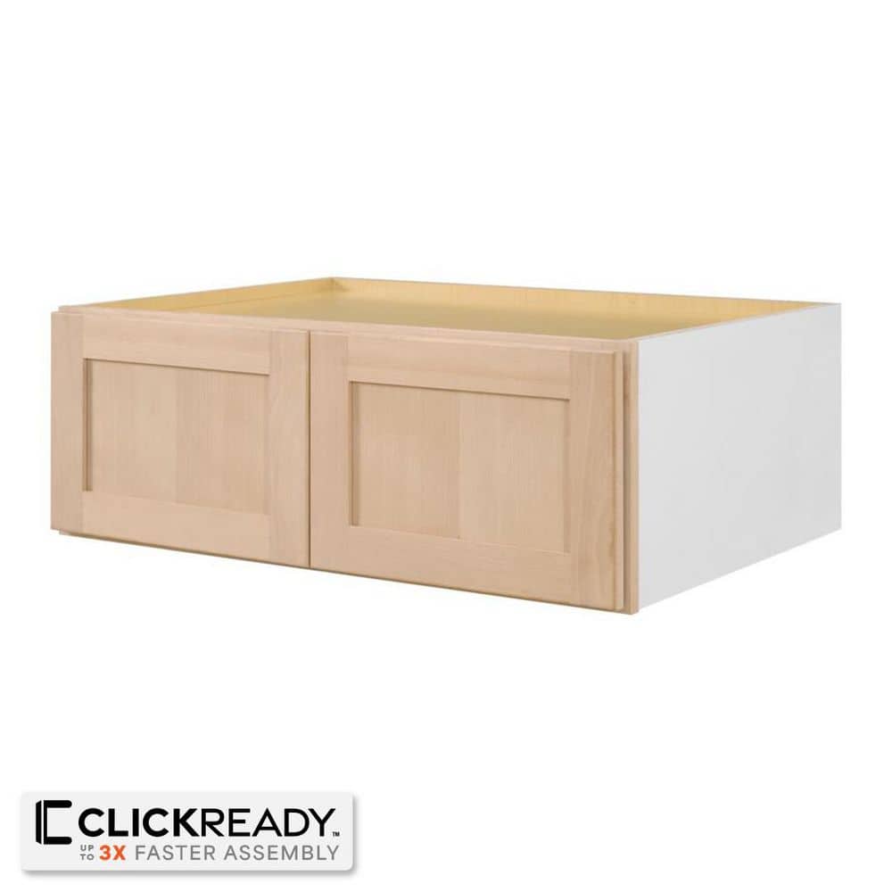 33 in. W x 24 in. D x 12 in. H Ready to Assemble Wall Bridge Kitchen Cabinet in Unfinished with CLICKREADY Technology - Hercitys