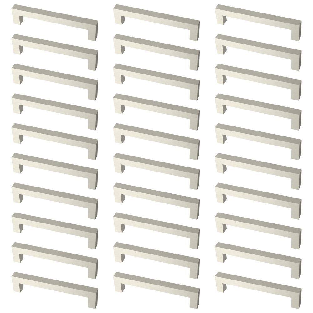 30-Pack Simple Modern Square 5-1/16 in. (128 mm) Modern Cabinet Drawer Pulls in Stainless Steel - Hercitys