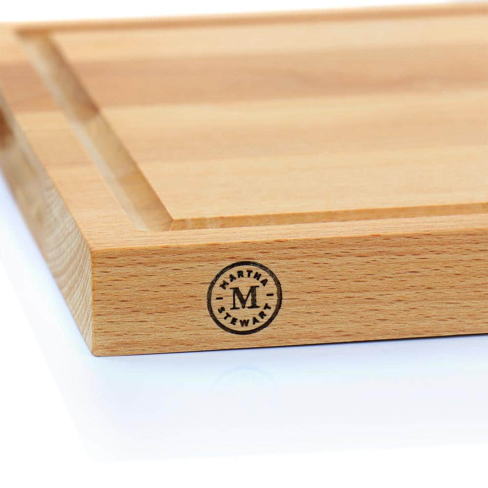 18 in. x 12 in. Reversible Rectangle Beech Wood Cutting Board - Hercitys