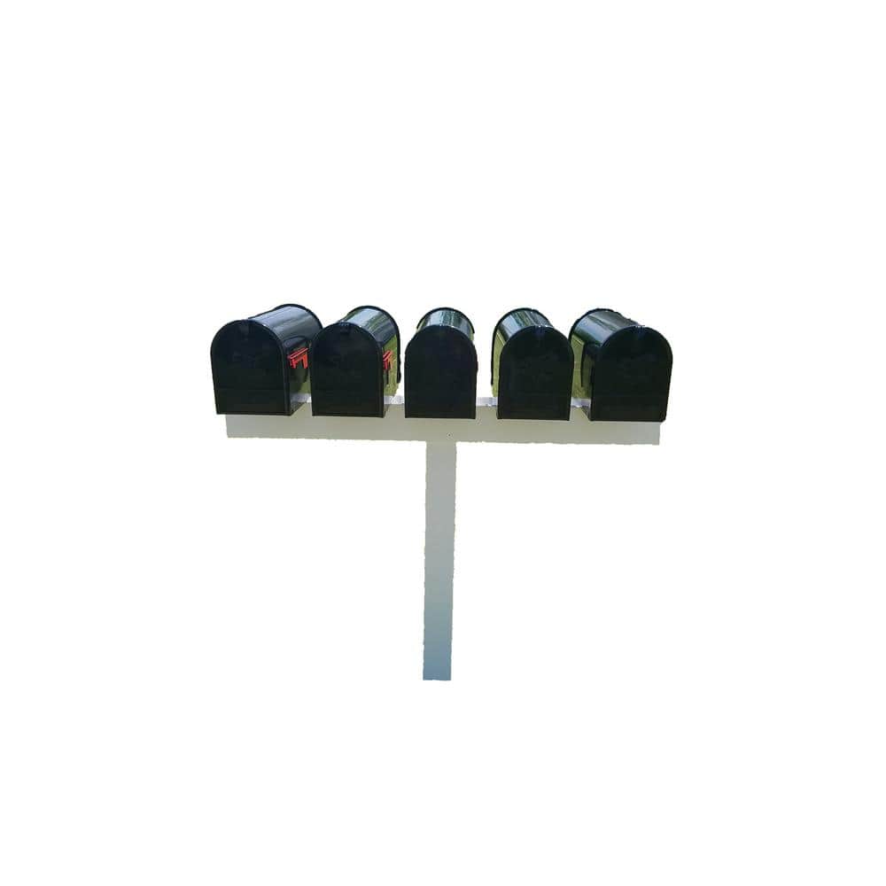 42 in. x 54 in. Vinyl Post Sleeve for 5 Small, Medium, Large Mailboxes, White - Hercitys