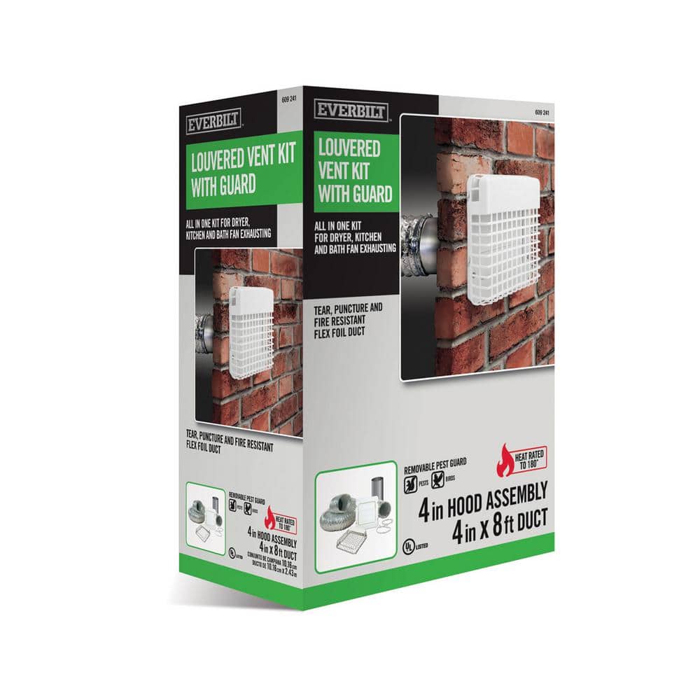 4 in. x 8 ft. Dryer Vent Kit with Guard - Hercitys