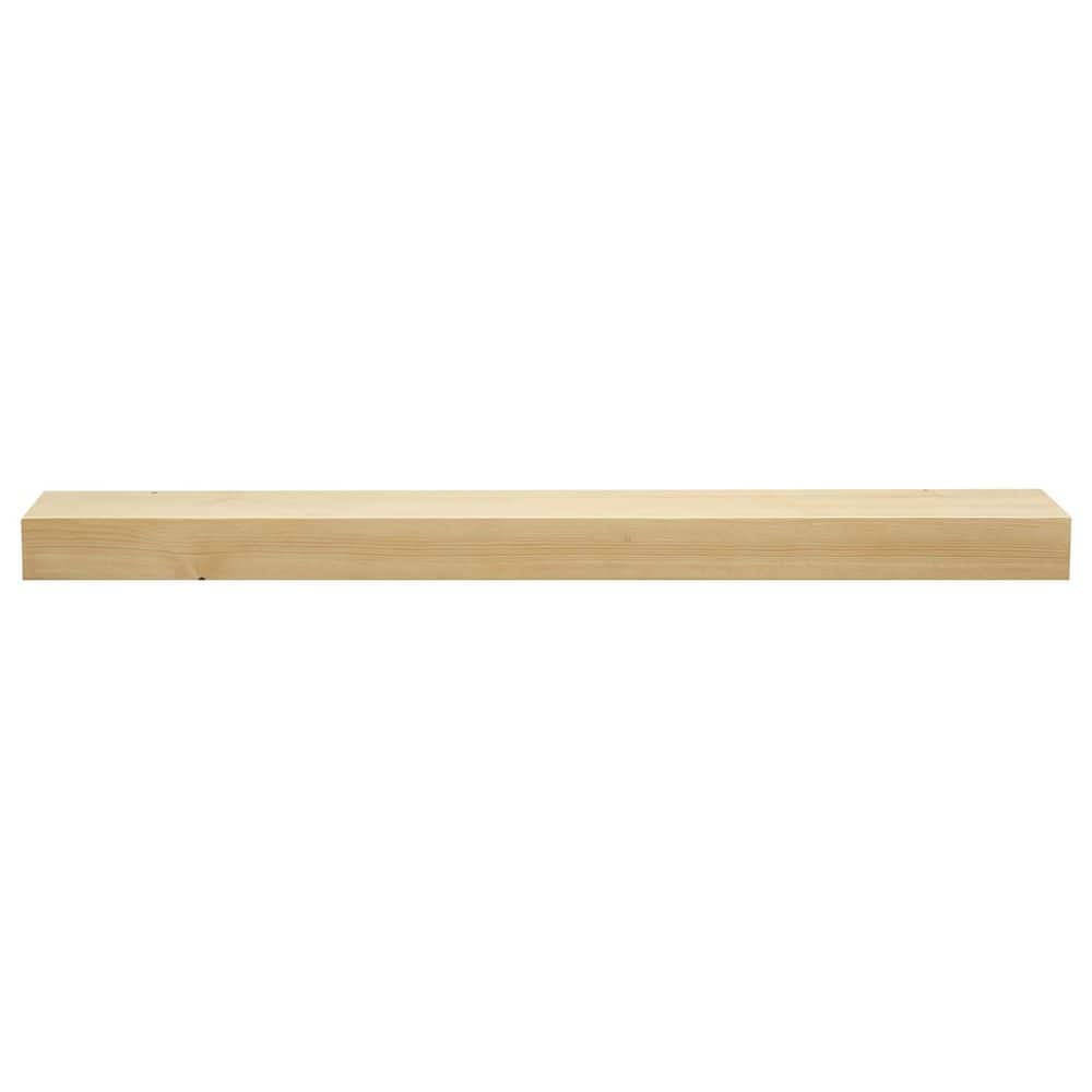 36 in. Natural Smooth Timber Floating Shelf-Versatile Wood Mantel and Wall Shelf - Hercitys