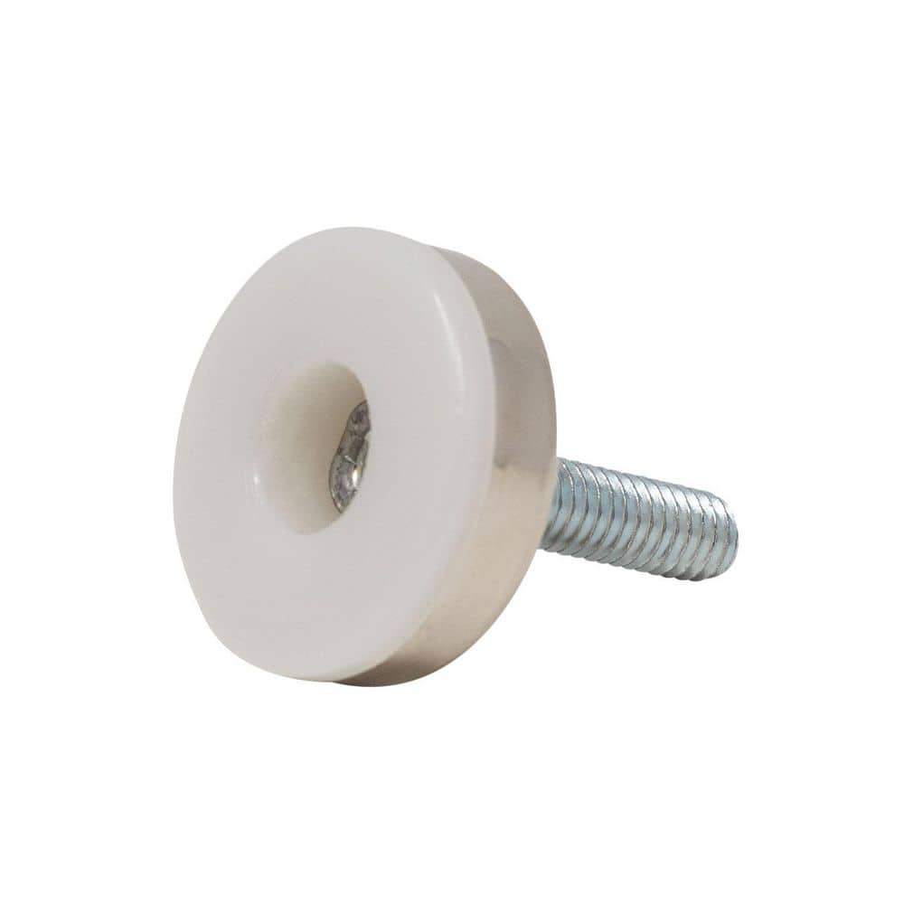 (100-Pack) Titan Nickel-White Hex Base 5/16-18 Thread x 1 in. L Stem Furniture Replacement Leveler with Insert Pro Pack - Hercitys