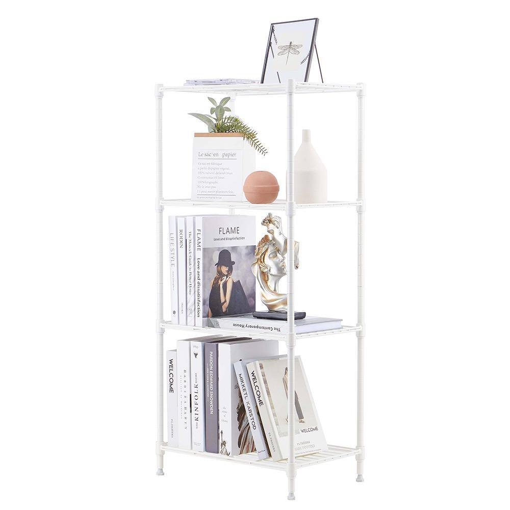 4 Tier White Powder Coating Wire Shelving Unit 12 in. x 18 in. x 39 in. - Hercitys
