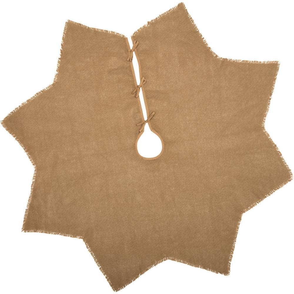 48 in. Burlap Natural Tan Farmhouse Christmas Decor Tree Skirt - Hercitys