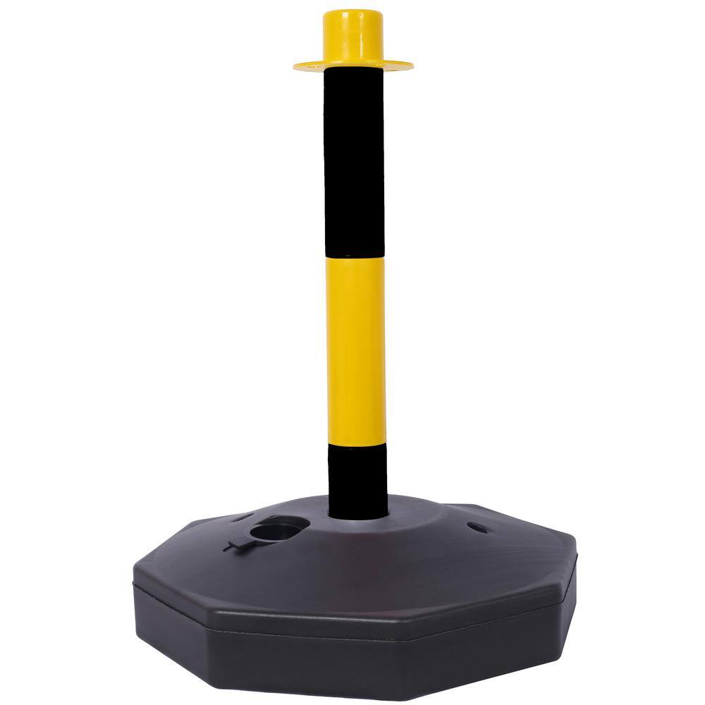 4-Pack Yellow 11.25 in. x 11.25 in. x 2.7 ft. Composite Fence Picket Post Cones with Fillable Base and 5 ft. Chain - Hercitys