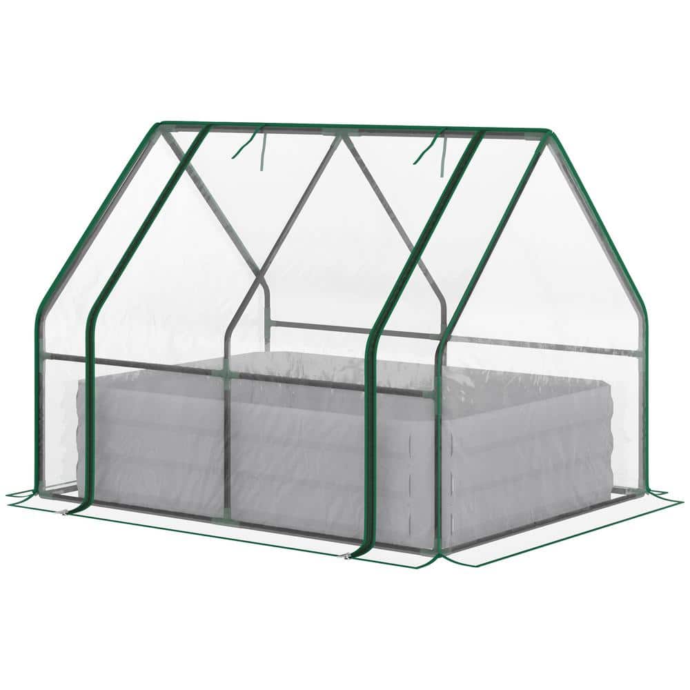 37.5 in. W x 50 in. D x 36.25 in. H Steel Clear with Plastic Cover, Roll Up Window Greenhouse - Hercitys