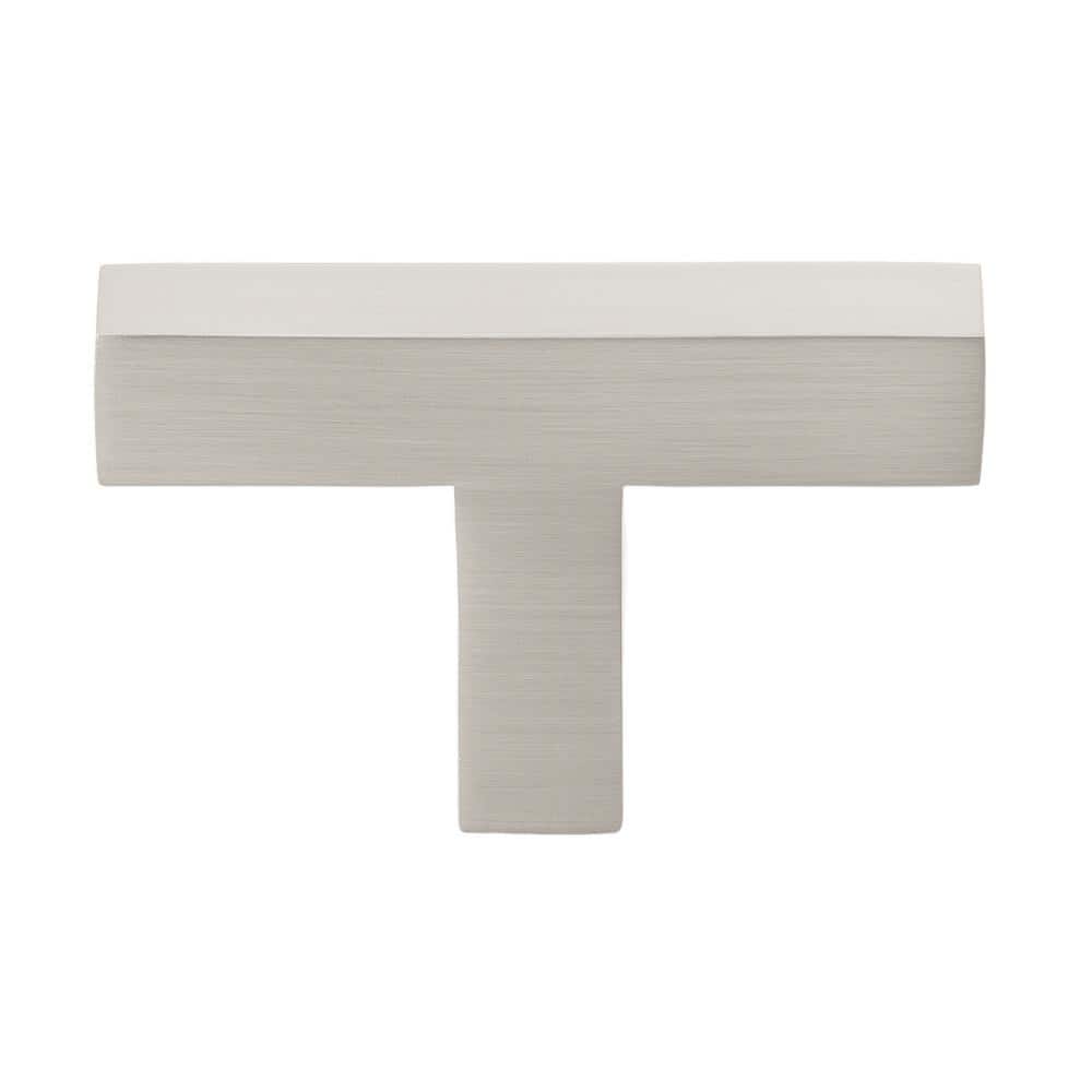 2 in. Satin Nickel Finish Solid Square Cabinet Knob (10-Pack) - Hercitys