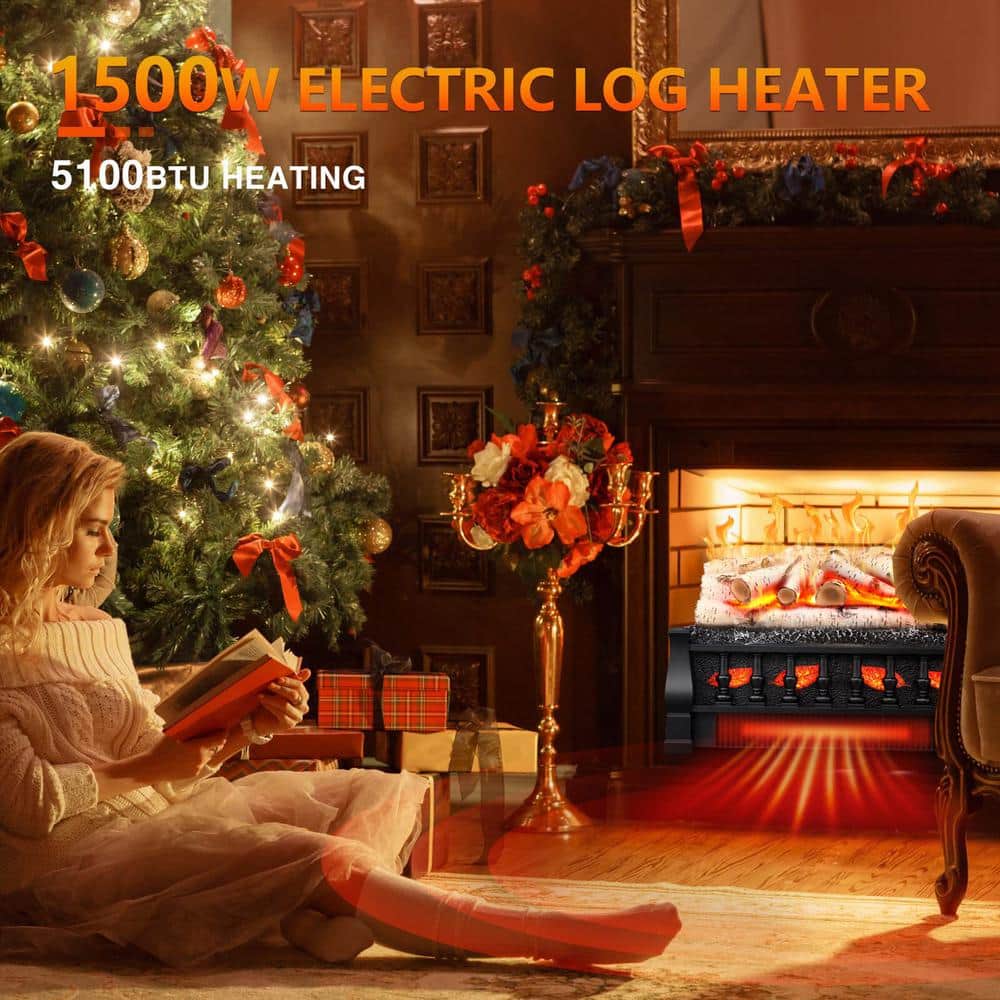 21 in. Electric Fireplace Log Set with Remote Control - Hercitys