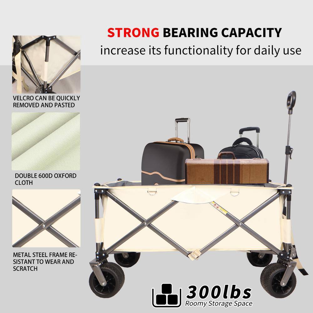 4.5 cu. ft. Steel Garden Cart, White and Gray - Hercitys