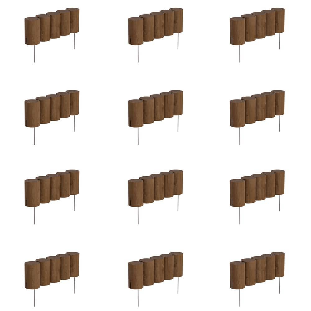 1.3 ft. Wood-Full Log Edging (12-Pack) - Hercitys