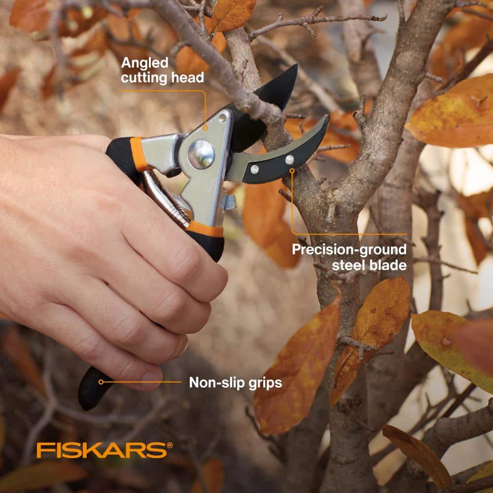 5/8 in. Cut Capacity Steel Blade with Non-Slip Grip 8.46 in. Bypass Pruning Shears - Hercitys